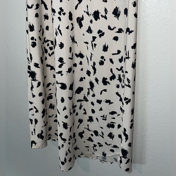 AUDREY 3+1 Leopard Speckled Ink Blot Print Tie Strap Midi Slip Style Dress EUC - Picture 11 of 16